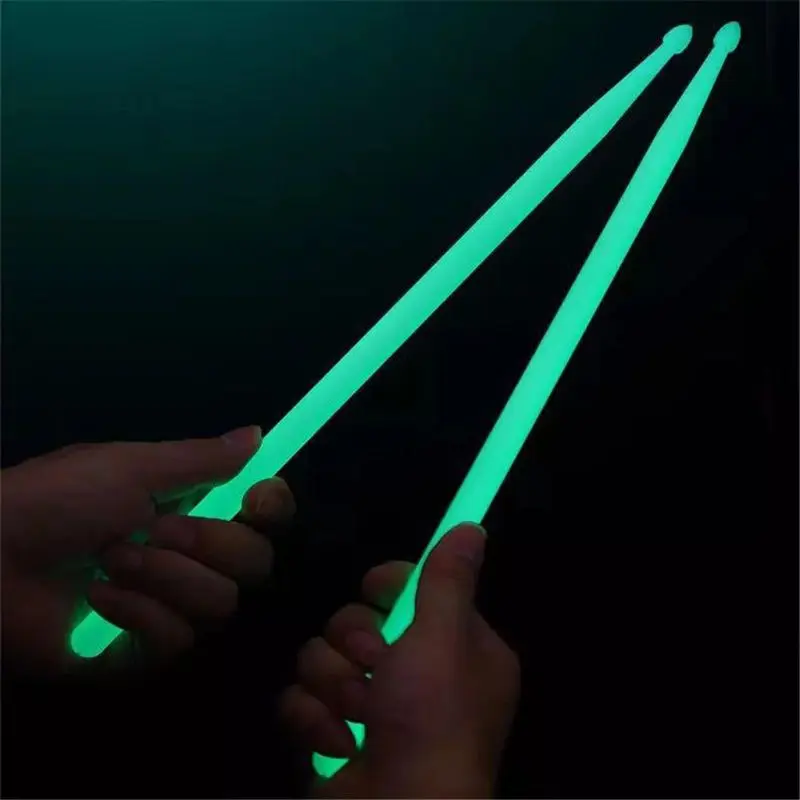 

4 Color 5A Luminous Drum Stick Nylon Night Jazz Fluorescent Drumsticks Glow In The Dark 1 Pair for Performance