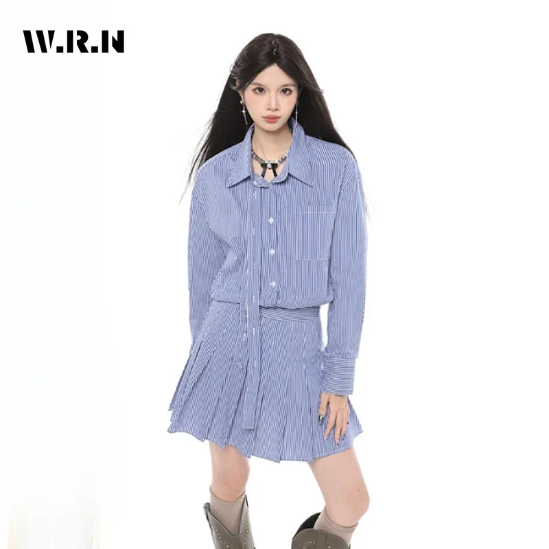 Женский винтажный комплект из 2 предметов, повседневный Свободный Топ с длинным рукавом и плиссированная юбка в полоску, комплект из 2 предметов, Y2K, осень 2023
Женский винтажный комплект из 2 предметов, повседневный Свободный Топ с длинным рукавом и плиссированная юбка в полоску, комплект из 2 предметов, Y2K, осень 2023