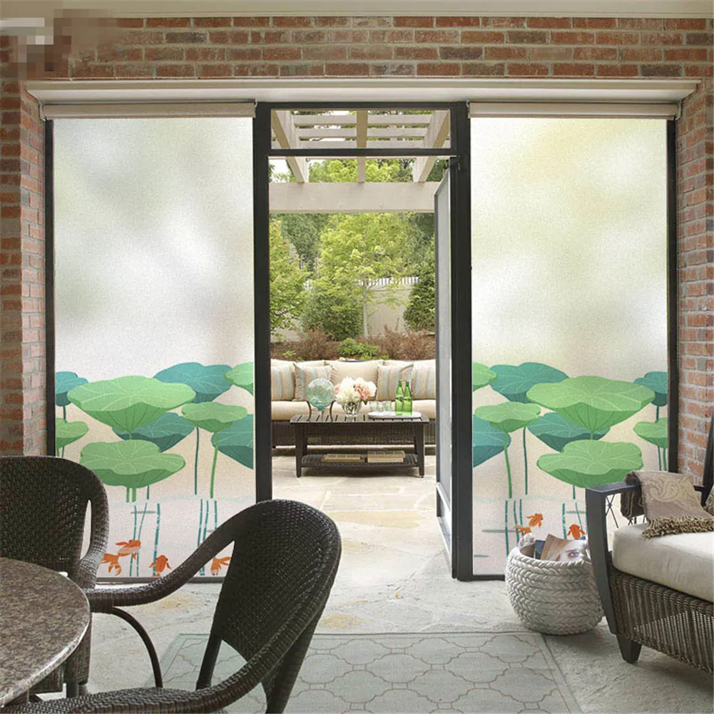 Privacy Windows Film Decorative Lotus Pond Stained Glass Window Stickers No Glue Static Cling Frosted Windows Film for Home
Privacy Windows Film Decorative Lotus Pond Stained Glass Window Stickers No Glue Static Cling Frosted Windows Film for Home