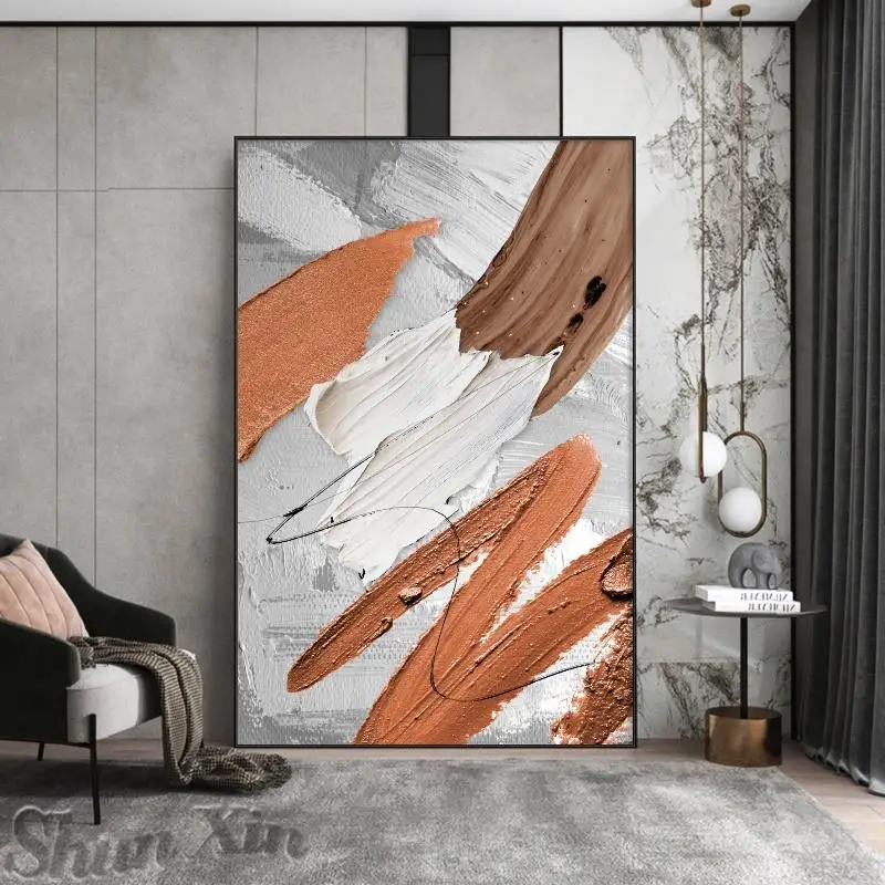 Modern Hand-painted Abstract Oil Painting Orange Coffee Color Thick Texture Wall Art On Canvas Home Decor Hotel Mural Frameless
Modern Hand-painted Abstract Oil Painting Orange Coffee Color Thick Texture Wall Art On Canvas Home Decor Hotel Mural Frameless
