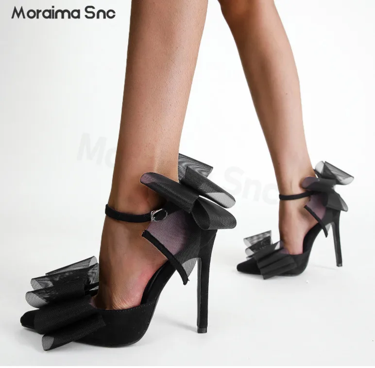 Yarn Face Bow One-Line Strap Sandals Thin Heels High Heels Pointed Sexy High Heels Hollow Suede Black Pink Fashion Women's Shoes
Yarn Face Bow One-Line Strap Sandals Thin Heels High Heels Pointed Sexy High Heels Hollow Suede Black Pink Fashion Women's Shoes
