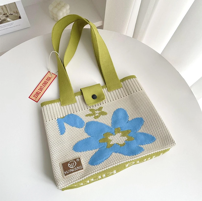 Retro Chic Knitted Floral Pattern Shopper Top-handle Tote Bag Korean Hippie Gypsy Ibiza Stylish Beach Medium Size Pouch Hand Bag
Retro Chic Knitted Floral Pattern Shopper Top-handle Tote Bag Korean Hippie Gypsy Ibiza Stylish Beach Medium Size Pouch Hand Bag