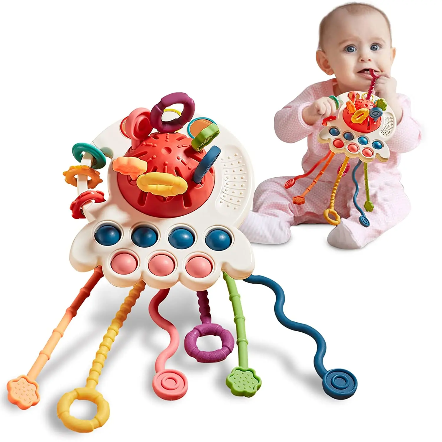 Baby Toys Sensory Montessori Toys for 1 Year Old Octopus Pull String Toys Travel Teething Toys for Car Seat Infant Toddler Gift
Baby Toys Sensory Montessori Toys for 1 Year Old Octopus Pull String Toys Travel Teething Toys for Car Seat Infant Toddler Gift