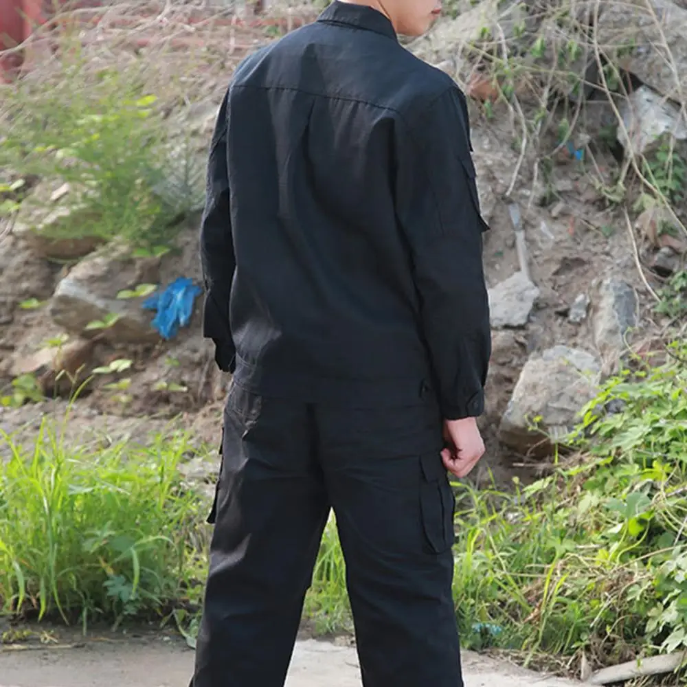 Multi Pockets Men Suit Long Sleeve Turn Down Collar Zipper Jacket Coat + Cargo Pants Trousers Set Male Work Outfit Uniform Set 
Multi Pockets Men Suit Long Sleeve Turn Down Collar Zipper Jacket Coat + Cargo Pants Trousers Set Male Work Outfit Uniform Set