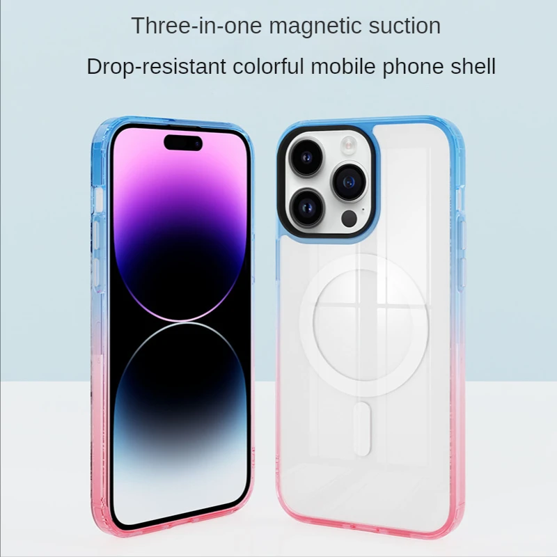 Fashion Magsafe Two In One Gradient Color Blocking Magnetic Phone Case for IPhone 11 12 13 14 Pro Max Plus Drop Proof Phone Case
Fashion Magsafe Two In One Gradient Color Blocking Magnetic Phone Case for IPhone 11 12 13 14 Pro Max Plus Drop Proof Phone Case