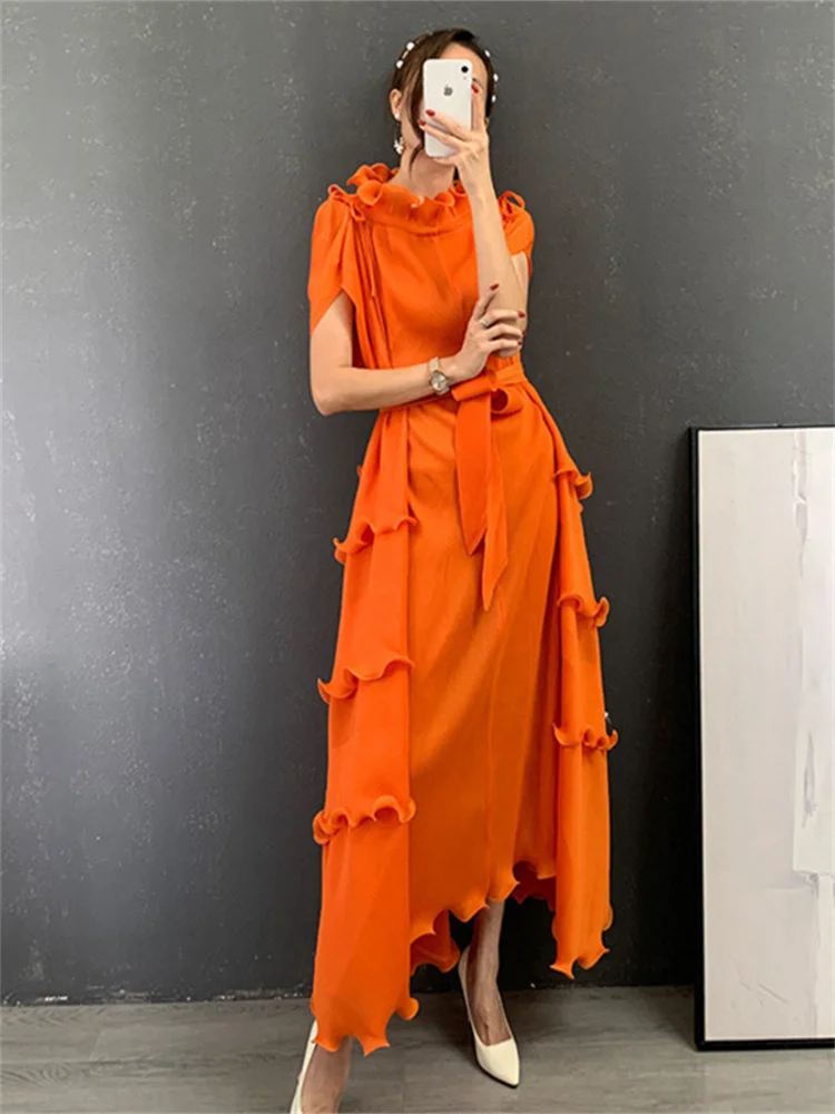 2023 Spring New Miyake Pleated Dress Female Loose Bandage Design Long Solid Color Dresses Women's Fashion Women's Clothing
2023 Spring New Miyake Pleated Dress Female Loose Bandage Design Long Solid Color Dresses Women's Fashion Women's Clothing