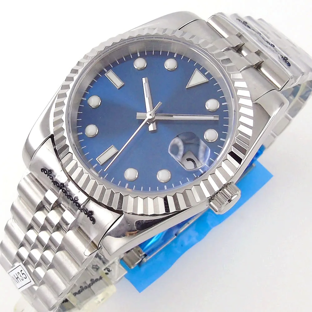 

39mm Automatic Mens Watch Jubilee/Oyster Bracelet MIYOTA 8215 Movement Sapphire Crystal sunburst Blue Dial