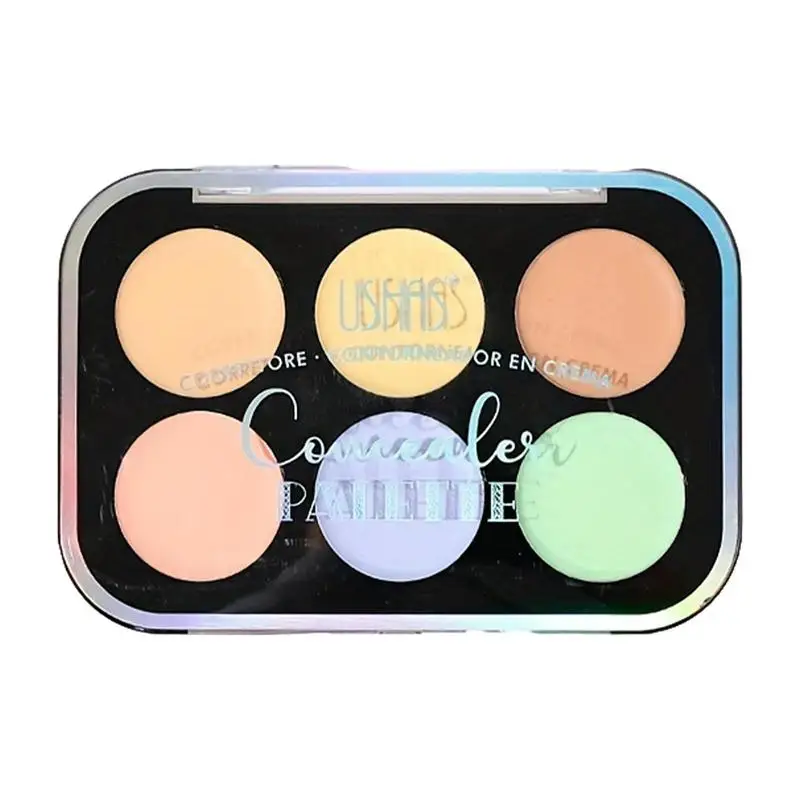 Палетка кремовых консилеров, 6 цветов, Палетка кремовых консилеров, портативная стойкая Палитра для покупок, ежедневных вечеринок, путешествий