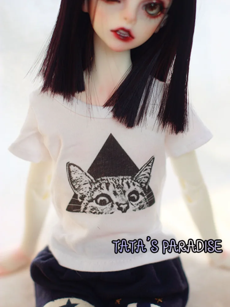 BJD doll clothes Three-legged cat print T short-sleeved top for 1/4 1/6 BJD MSD YOSD doll size bjd clothes doll accessories
BJD doll clothes Three-legged cat print T short-sleeved top for 1/4 1/6 BJD MSD YOSD doll size bjd clothes doll accessories