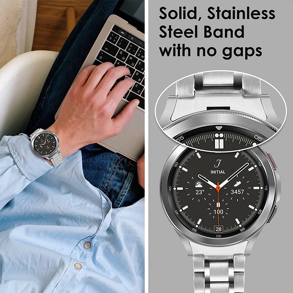 Без зазоров ремешок из нержавеющей стали для Samsung Galaxy Watch 5 Pro 40 мм 44 4 Классический