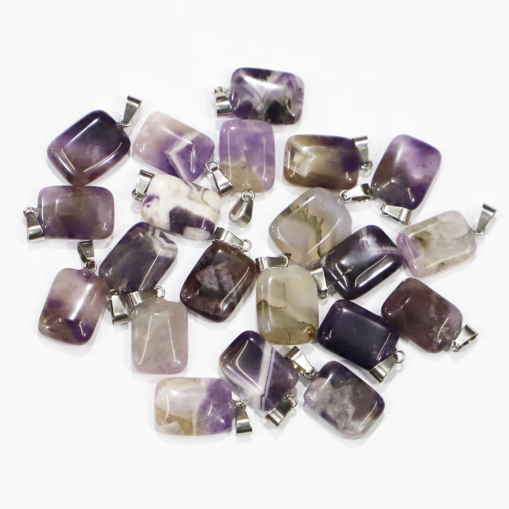 Selling Natural Stone Amethyst Pendant Rectangle Charms Necklace Fashion Jewelry Making Earring Gift Accessorie Wholesale 25Pcs
Selling Natural Stone Amethyst Pendant Rectangle Charms Necklace Fashion Jewelry Making Earring Gift Accessorie Wholesale 25Pcs