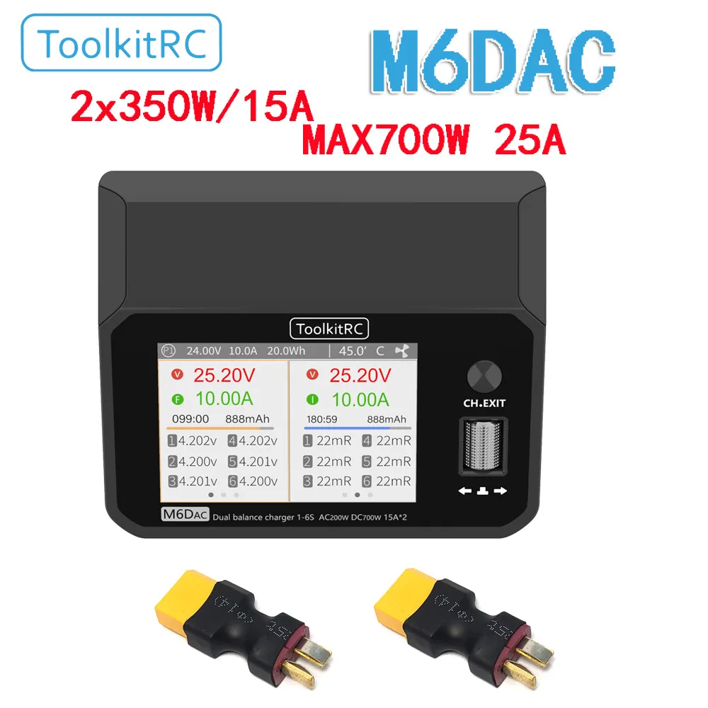 Оригинальное Двухканальное умное зарядное устройство ToolkitRC M6DAC Lipo, зарядное устройство Dis, AC 200 Вт DC 350WX2 15A для RC FPV 1-6S LiHV PD 65 Вт
Оригинальное Двухканальное умное зарядное устройство ToolkitRC M6DAC Lipo, зарядное устройство Dis, AC 200 Вт DC 350WX2 15A для RC FPV 1-6S LiHV PD 65 Вт