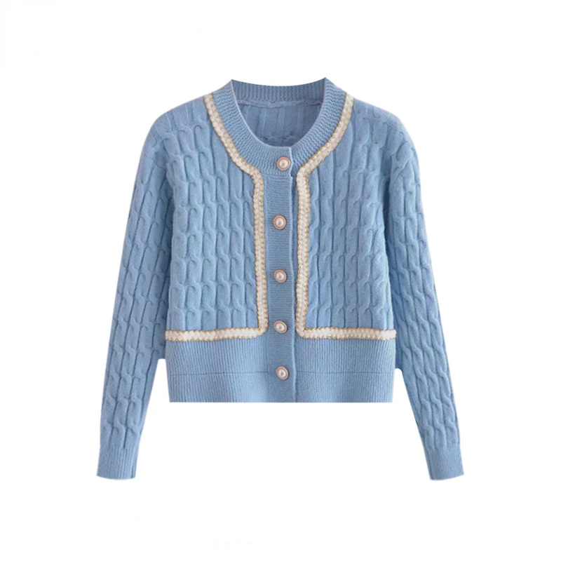 O-Neck Cardigan Pearls Knitted Sweater Women Vintage Button Up Long Sleeve Coat White Colour Knitwears Top
O-Neck Cardigan Pearls Knitted Sweater Women Vintage Button Up Long Sleeve Coat White Colour Knitwears Top
