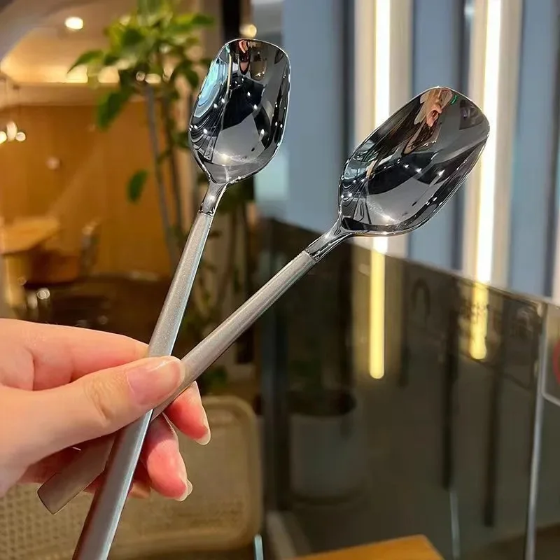 Ложка из нержавеющей стали с длинной ручкой, набор из 2 приборов для кухни и дома, для студентов
Ложка из нержавеющей стали с длинной ручкой, набор из 2 приборов для кухни и дома, для студентов