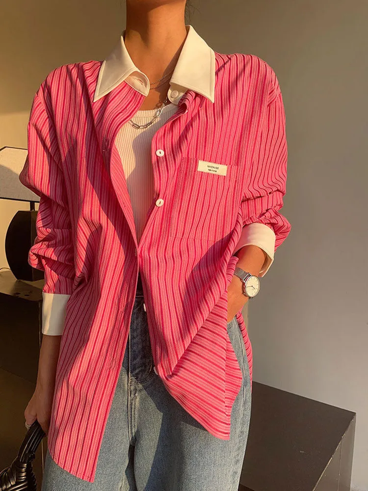 Zoki Letter Print Striped Korean Women Shirt Fashion Long Sleeve Oversize Loose Harajuku Blouse Elegant Office Lady Chic Top New
Zoki Letter Print Striped Korean Women Shirt Fashion Long Sleeve Oversize Loose Harajuku Blouse Elegant Office Lady Chic Top New