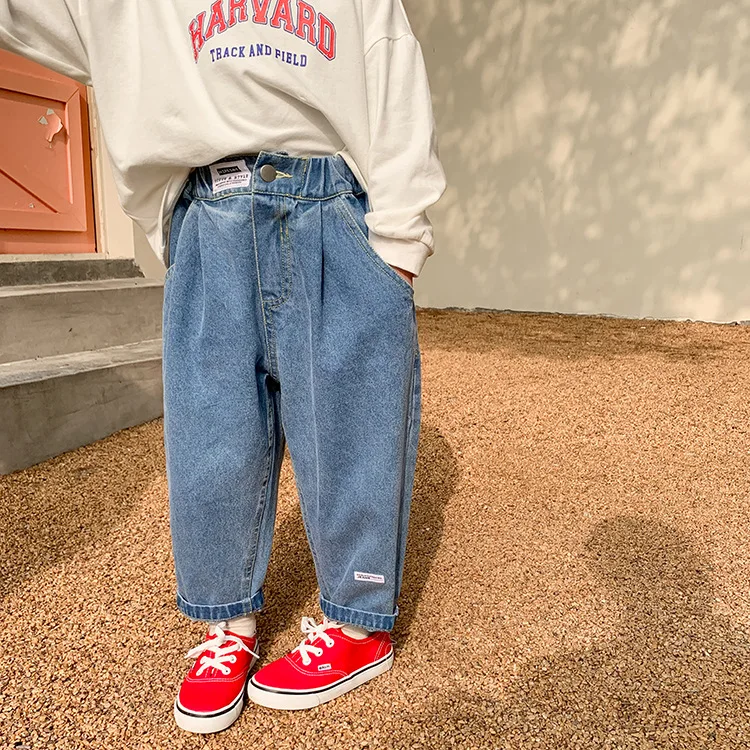 Jeans Pants Ankle Length Elastic Waist Loose Solid Cotton New Fashion Comfortable Cute Simple Spring Auutmn Children Unisex
Jeans Pants Ankle Length Elastic Waist Loose Solid Cotton New Fashion Comfortable Cute Simple Spring Auutmn Children Unisex