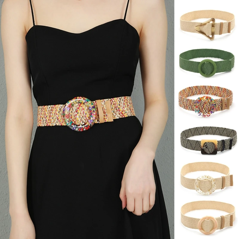 Braided Waist Belt Summer Female Belt Smooth Buckle Plastic Straw Wide Belts
Braided Waist Belt Summer Female Belt Smooth Buckle Plastic Straw Wide Belts