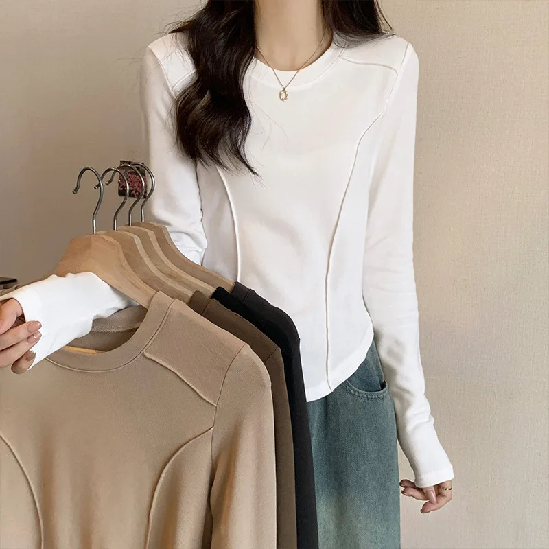 Women T-shirt Long Sleeved Bottom Shirt for Women Autumn and Winter Slim Fit Spicy Girl Fish Bone Lining T-shirt Tops
Women T-shirt Long Sleeved Bottom Shirt for Women Autumn and Winter Slim Fit Spicy Girl Fish Bone Lining T-shirt Tops