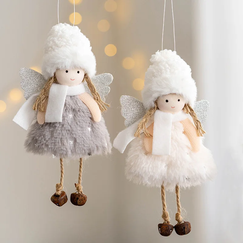 Рождественские плюшевые куклы в виде ангела для девочки, подвесное украшение на рождественскую елку, рождественские украшения для дома, подарки для детей на новый год 2022 
Рождественские плюшевые куклы в виде ангела для девочки, подвесное украшение на рождественскую елку, рождественские украшения для дома, подарки для детей на новый год 2022