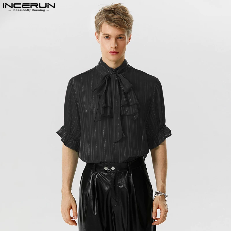 INCERUN Tops 2023 Stylish New Men's Slightly See-through Striped Ruffled Shirts Casual Street Bubble Short Sleeved Shirts S-5XL
INCERUN Tops 2023 Stylish New Men's Slightly See-through Striped Ruffled Shirts Casual Street Bubble Short Sleeved Shirts S-5XL