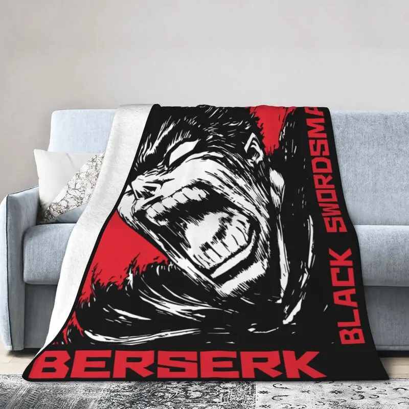 

Furious Gattsu Berserk 3D Printed Blankets Breathable Soft Flannel Sprint Byronic Hero Guts Throw Blanket for Sofa Outdoor Bed