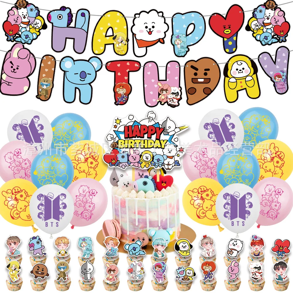 Kpop Bt21 Anime Kawaii Cartoon Tata Rj Chimmy Cooky Mang Animals Kids Birthday Party Decoration Banner Flag Balloon Set Gift
Kpop Bt21 Anime Kawaii Cartoon Tata Rj Chimmy Cooky Mang Animals Kids Birthday Party Decoration Banner Flag Balloon Set Gift