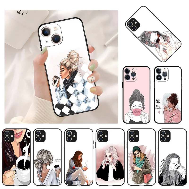 Phone Case For iPhone 13 11 12 Pro Max Mini XR XS SE 2022 X 8 7 6 6s Plus Coffee Tea Girl Cartoon Shockproof Bumper Black Cover
Phone Case For iPhone 13 11 12 Pro Max Mini XR XS SE 2022 X 8 7 6 6s Plus Coffee Tea Girl Cartoon Shockproof Bumper Black Cover