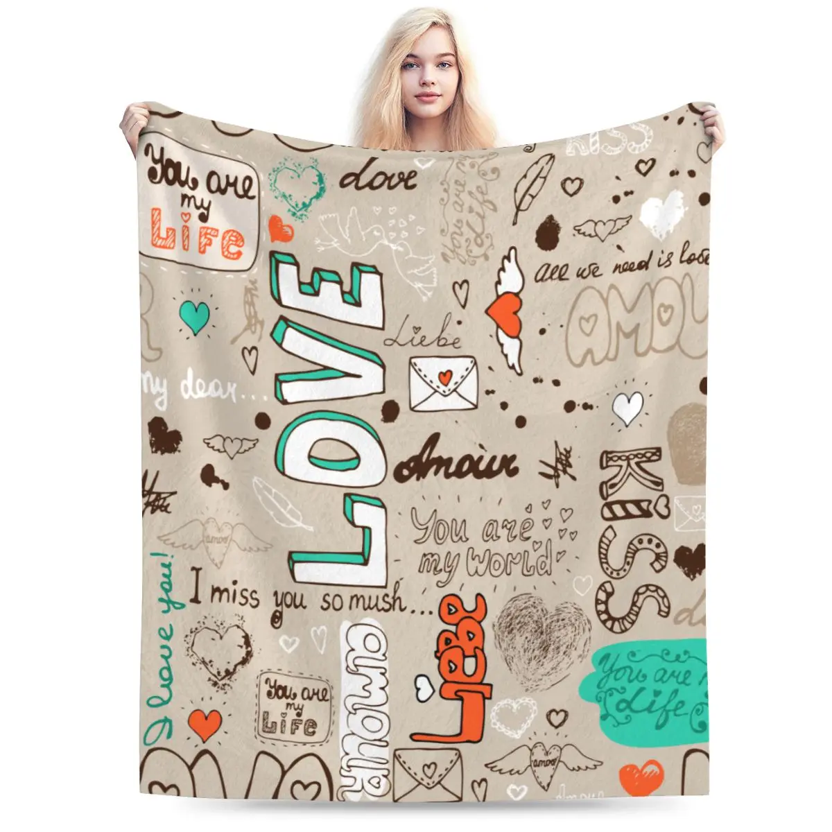 

You Are My Life Soft Flannel Throw Blanket for Couch Bed Sofa Cover Blanket Warm Blankets Travel Blanket