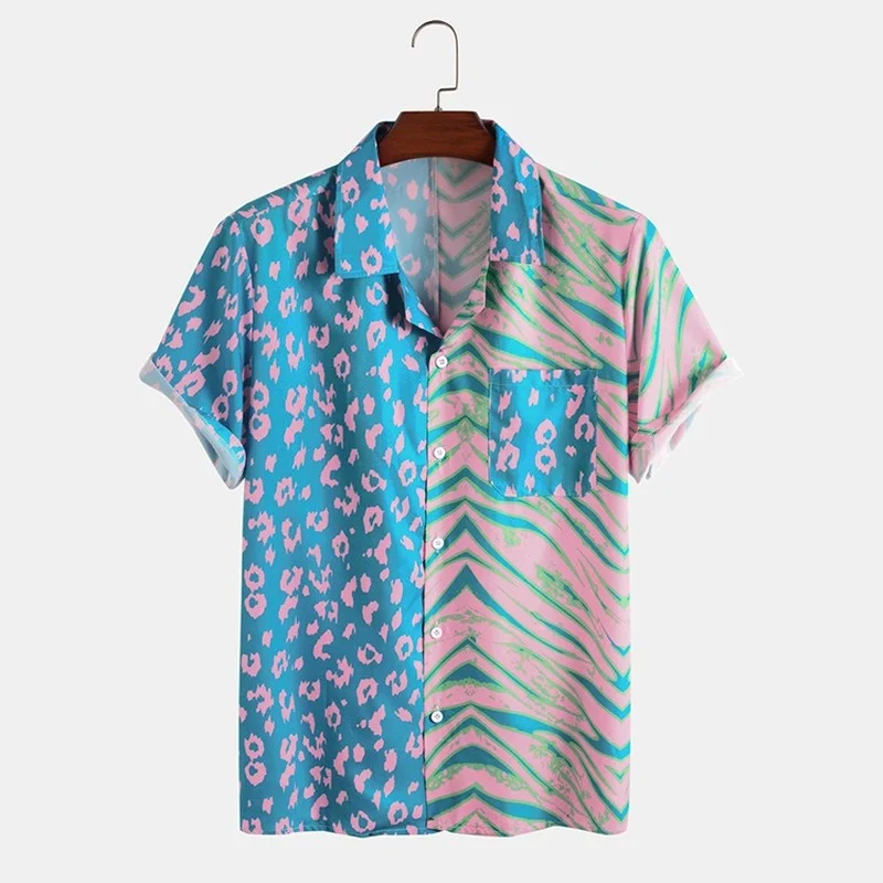 Men Clothing 2022 Leopard Irregular Shirt Men's Casual Patchwork Button Short Sleeve Shirt for Men Street Wear High Quality
Men Clothing 2022 Leopard Irregular Shirt Men's Casual Patchwork Button Short Sleeve Shirt for Men Street Wear High Quality