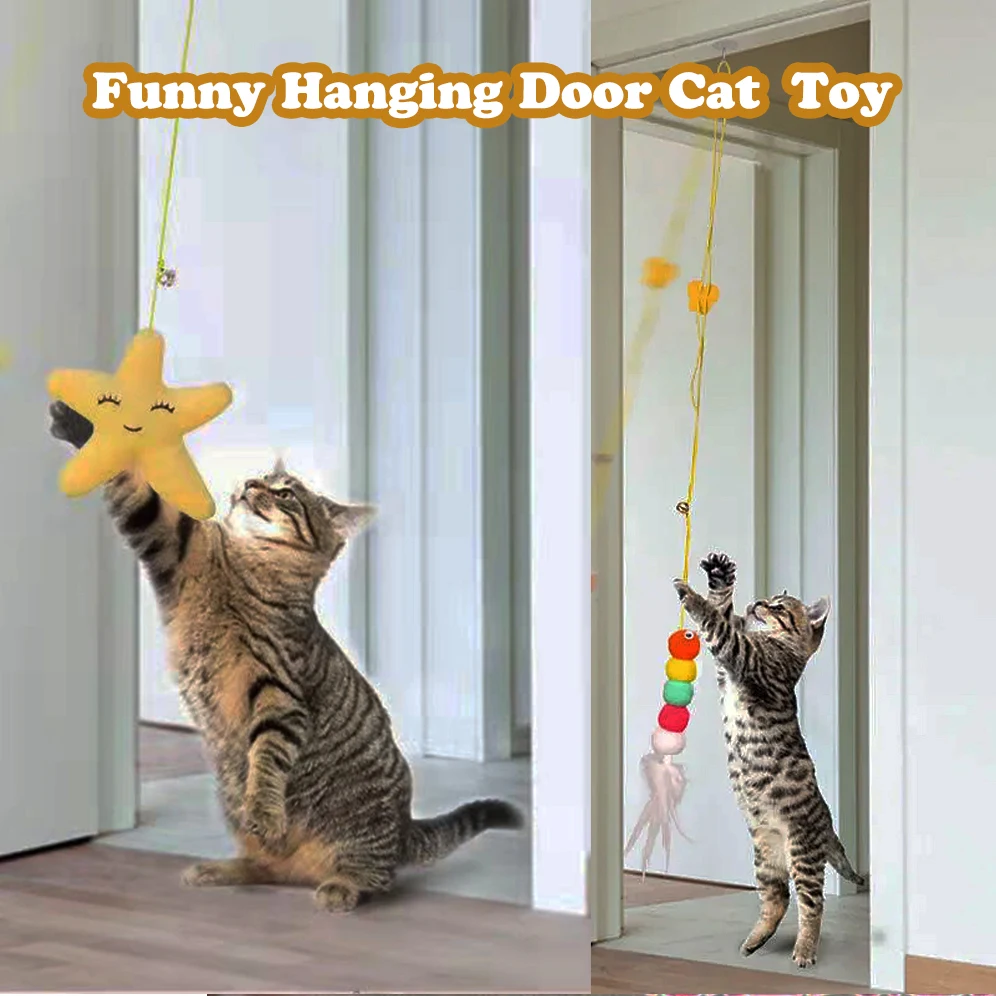 

Выдвижная игрушка для кошек, палка для игр с подвесной дверью, веревка для кошек, компьютерная мышь, аксессуары для домашних животных