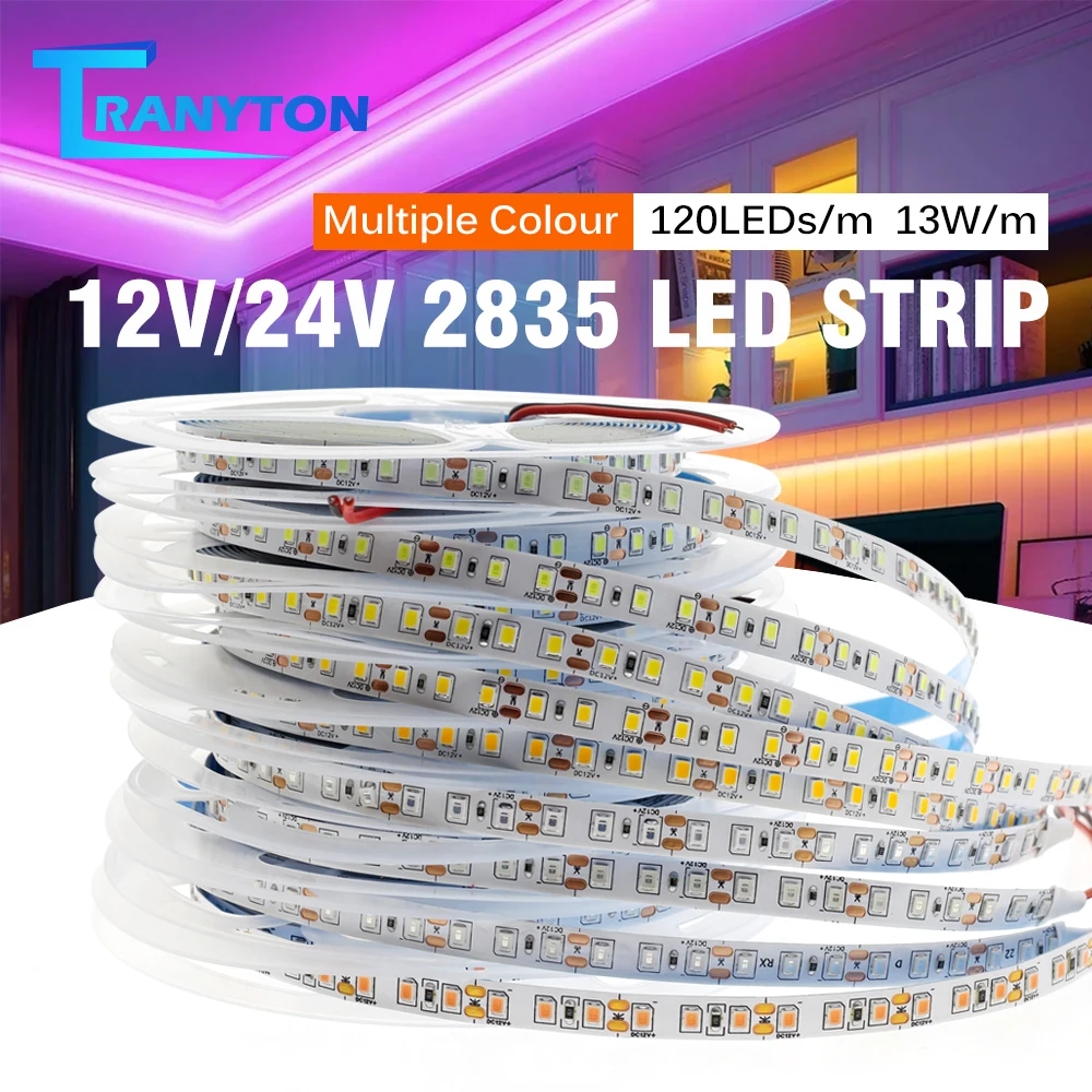 120LEDS/M LED Strip Light 2835 DC12V/24V White Blue Green Red Pink Ice Blue Yellow Flexible Tape for Room Decor 5M 10M
120LEDS/M LED Strip Light 2835 DC12V/24V White Blue Green Red Pink Ice Blue Yellow Flexible Tape for Room Decor 5M 10M