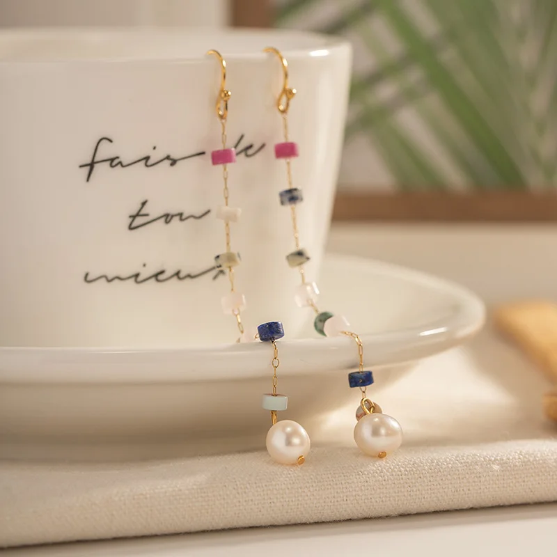 Vintage Colored Crystal Stone Natural Pearl Earrings for Women Fashion Exquisite Long Pendant Earrings Stainless Steel Jewelry
Vintage Colored Crystal Stone Natural Pearl Earrings for Women Fashion Exquisite Long Pendant Earrings Stainless Steel Jewelry