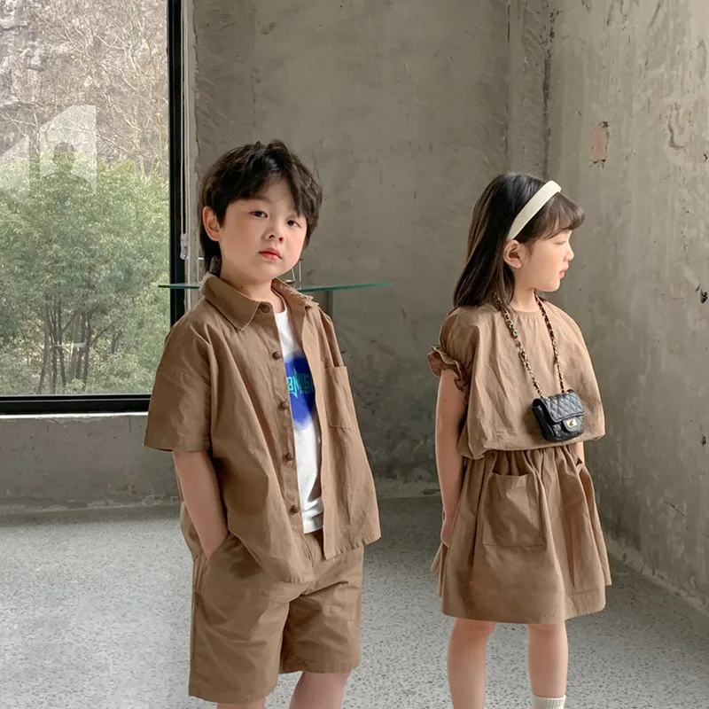 2022 Summer Kids Clothes Sets Brother Sister Matching Outfits Korean Children Clothing Suit Girls Blouse+Skirt Boys Shirt+Shorts
2022 Summer Kids Clothes Sets Brother Sister Matching Outfits Korean Children Clothing Suit Girls Blouse+Skirt Boys Shirt+Shorts