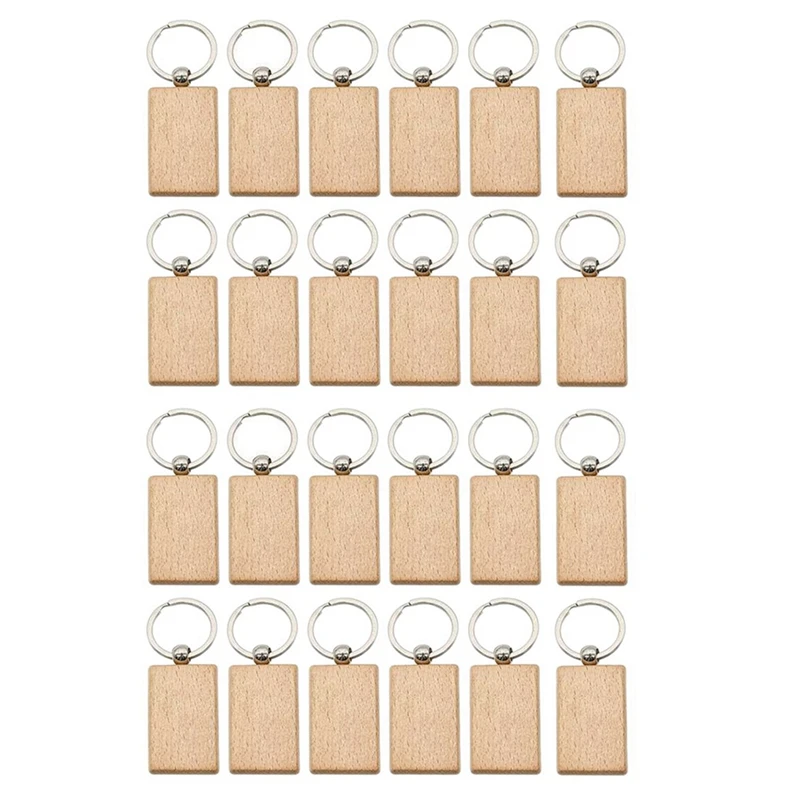24 Pcs Blank Wooden Key Chain Rectangle Key Chain Tags Wood Keychains Key Ring For DIY Craft
24 Pcs Blank Wooden Key Chain Rectangle Key Chain Tags Wood Keychains Key Ring For DIY Craft