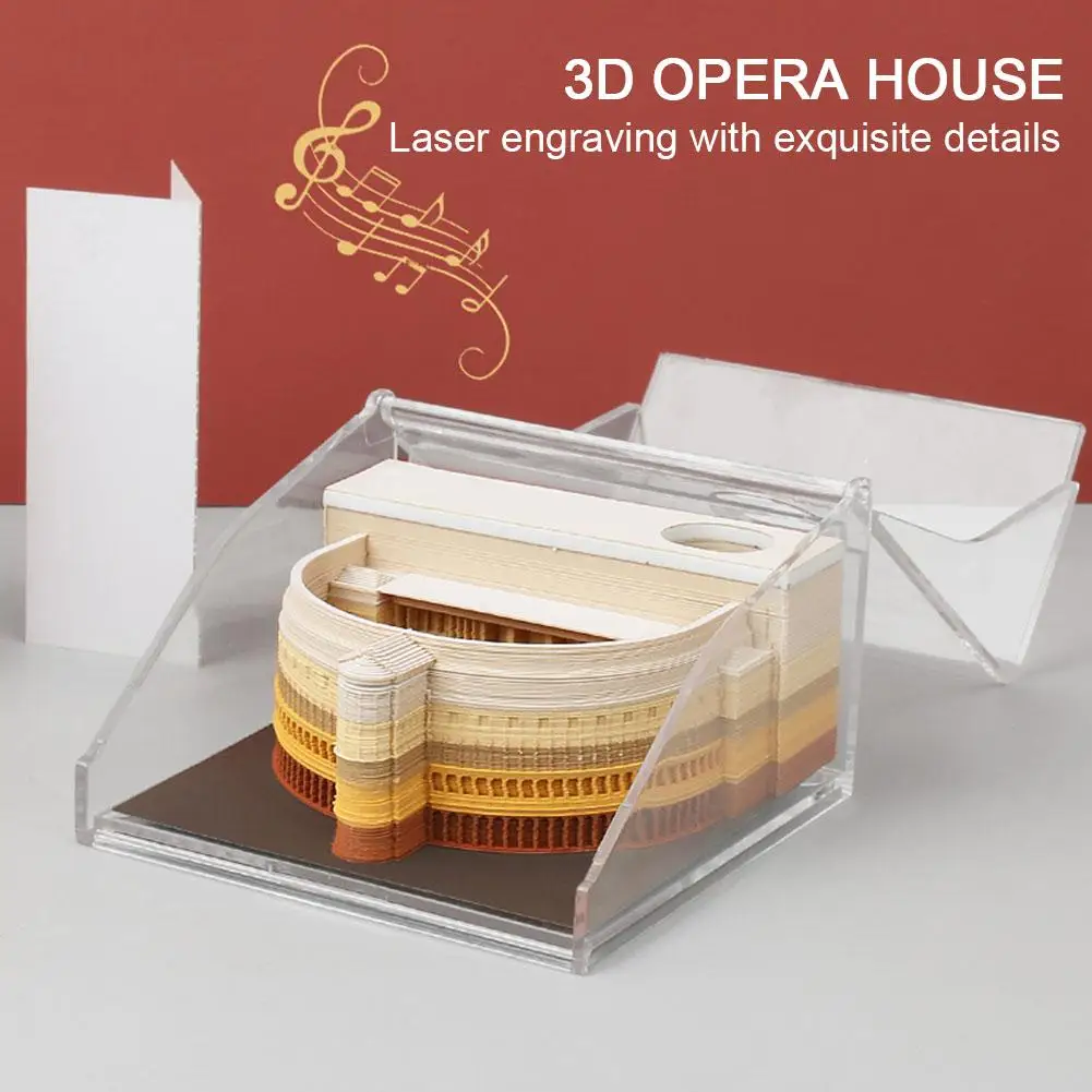 

Opera 3-dimensional Paper Carving Pad 3D Three-dimensional Gift Note Handcrafted Paper Carving Sticky Creative Paper Custom X9S2