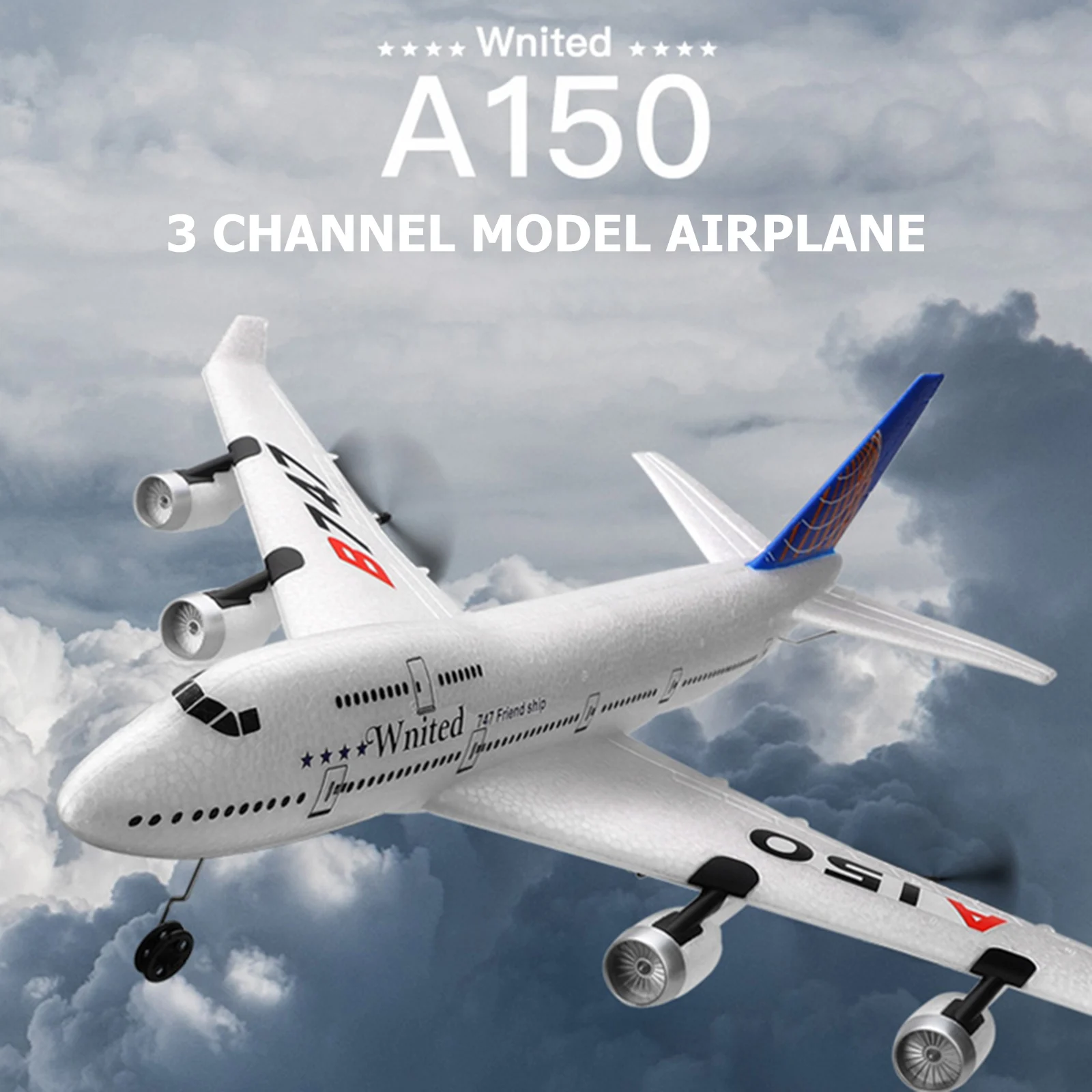 WLtoys XK A150C RC Airplane 2.4GHz 2 Channel 6-Axis Gyro Boeing 747 RC Plane Throwing Wingspan Foam Planes Fixed Wing RTF
WLtoys XK A150C RC Airplane 2.4GHz 2 Channel 6-Axis Gyro Boeing 747 RC Plane Throwing Wingspan Foam Planes Fixed Wing RTF