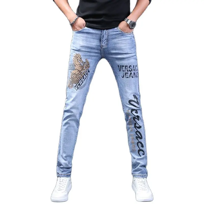 Branded Men's Clothing 2022 Stretch Luxury Designer Pants for Men Jeans Man Slim Fit Stylish Clothing Wholesale Free Shipping
Branded Men's Clothing 2022 Stretch Luxury Designer Pants for Men Jeans Man Slim Fit Stylish Clothing Wholesale Free Shipping