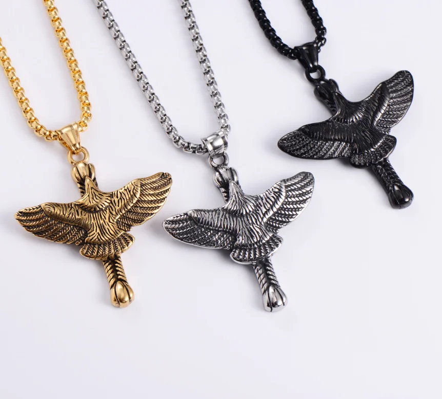ANGLANG Vintage High Quality Stainless Steel Punk Animal Eagle Pendant Chain Necklace Men's and Women's Pendant Necklace Gift
ANGLANG Vintage High Quality Stainless Steel Punk Animal Eagle Pendant Chain Necklace Men's and Women's Pendant Necklace Gift