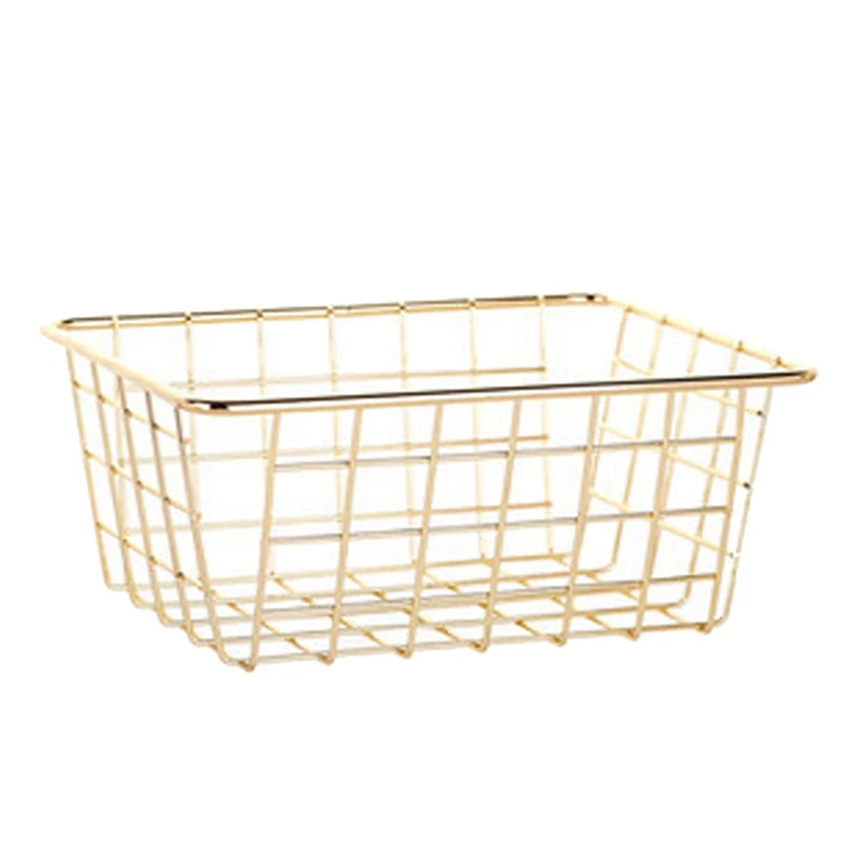 JEYL 2X Storage Basket Solid Color Household Iron Basket Storage Box Bedroom Bathroom Gold L
JEYL 2X Storage Basket Solid Color Household Iron Basket Storage Box Bedroom Bathroom Gold L