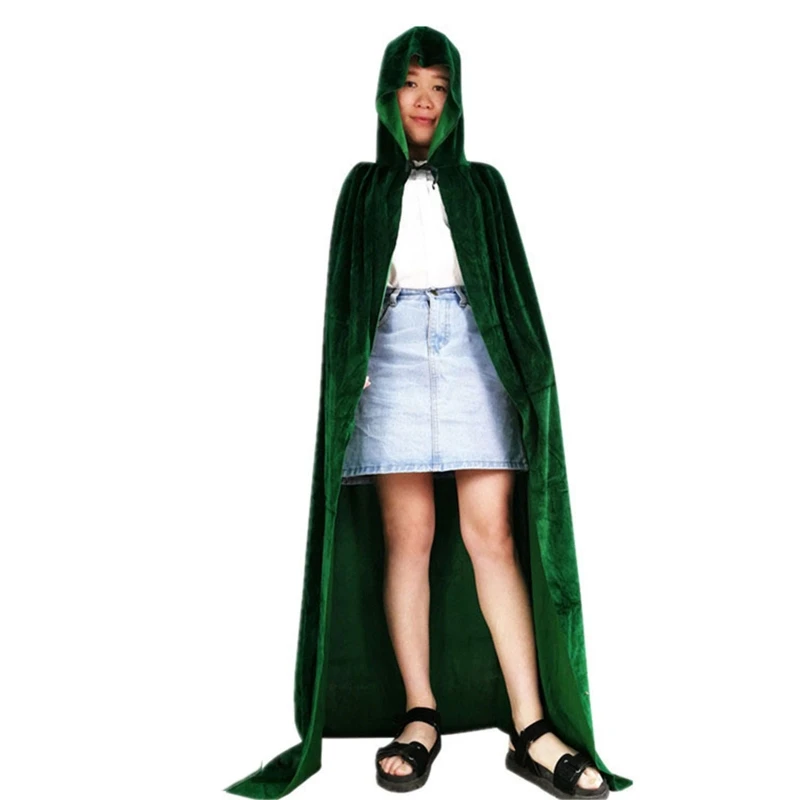 573B Medieval Velvet Hooded Cloak Halloween Cosplay Costume Witchcraft Vampire Death Lace-Up Velvet Capes for Adult Kids
573B Medieval Velvet Hooded Cloak Halloween Cosplay Costume Witchcraft Vampire Death Lace-Up Velvet Capes for Adult Kids