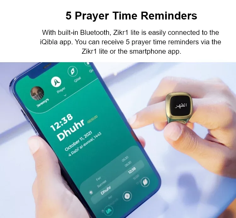 2022 Trend Zikr1 lite Smart Tasbih Tally Counter Ring for Muslims Zikr Digital Tasbeeh 5 Prayer Time Reminder Bluetooth
2022 Trend Zikr1 lite Smart Tasbih Tally Counter Ring for Muslims Zikr Digital Tasbeeh 5 Prayer Time Reminder Bluetooth