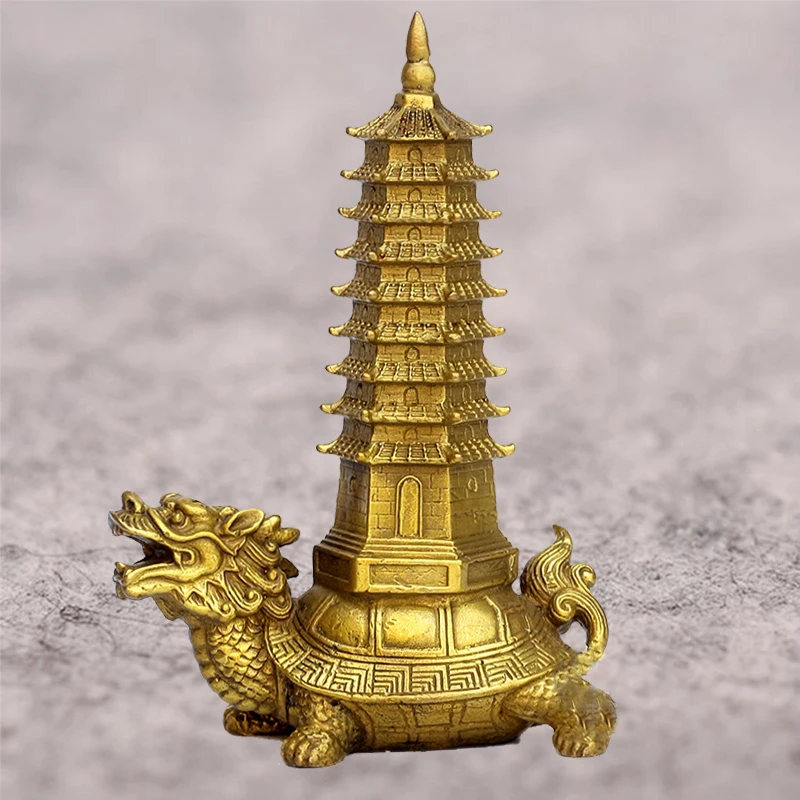 Vintage Fortune Dragon Turtle Education Tower Ornaments Office Home Decoration Metal Wen Chang Pagoda Statue Figurines Gift
Vintage Fortune Dragon Turtle Education Tower Ornaments Office Home Decoration Metal Wen Chang Pagoda Statue Figurines Gift
