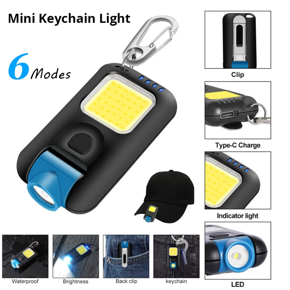 Portable Mini Flashlight Rechargeable COB Keychain Light USB Charging Emergency Lamps Work Light Portable Outdoor Camping Light
Portable Mini Flashlight Rechargeable COB Keychain Light USB Charging Emergency Lamps Work Light Portable Outdoor Camping Light