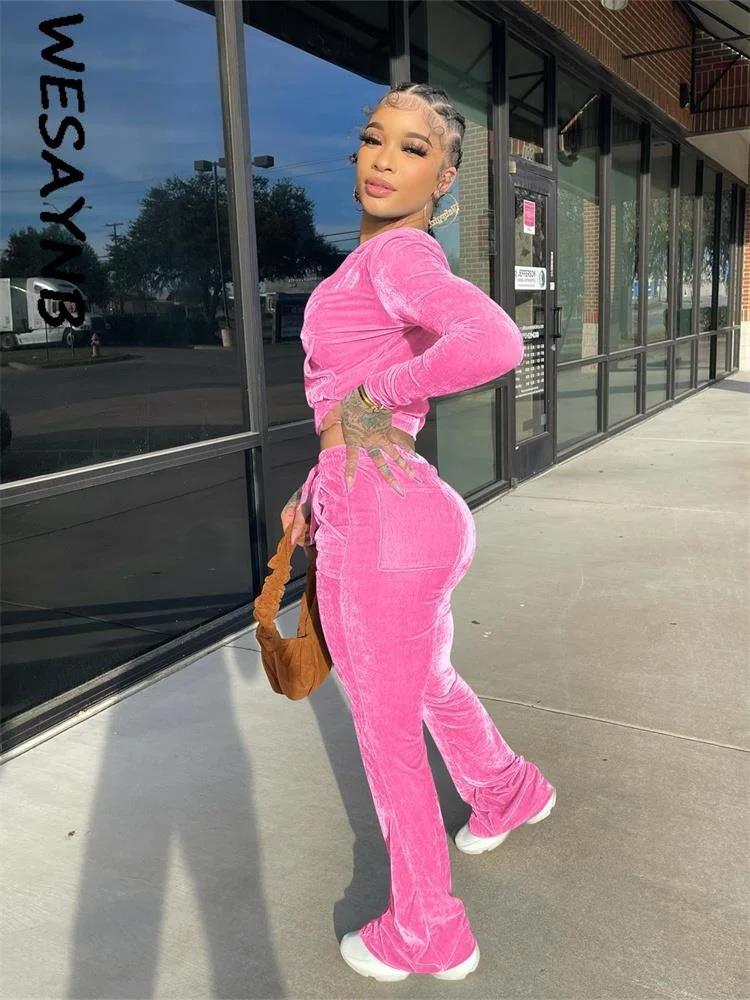 Fall Velvet 2 Two Piece Sets Tracksuit Women Long Sleeve Zip Up Hooded+Flare Pants Matching Outfits Streetwear Girls Sets 2022
Fall Velvet 2 Two Piece Sets Tracksuit Women Long Sleeve Zip Up Hooded+Flare Pants Matching Outfits Streetwear Girls Sets 2022
