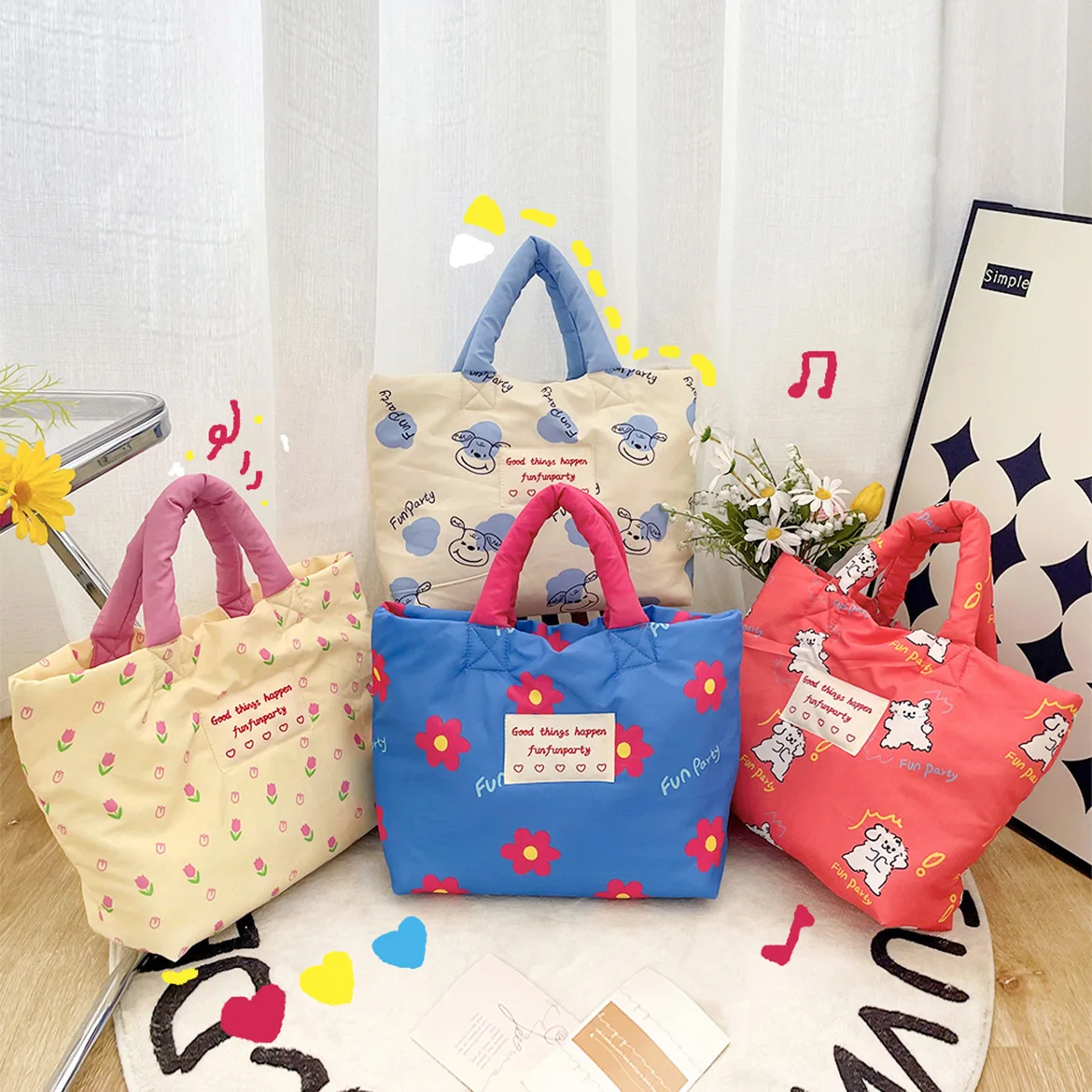 Cute Cotton Filled Handbag For Mother And Baby Girls Korean Ins Mommy Bag Lightweight Handbag Outdoor Storage Bag
Cute Cotton Filled Handbag For Mother And Baby Girls Korean Ins Mommy Bag Lightweight Handbag Outdoor Storage Bag