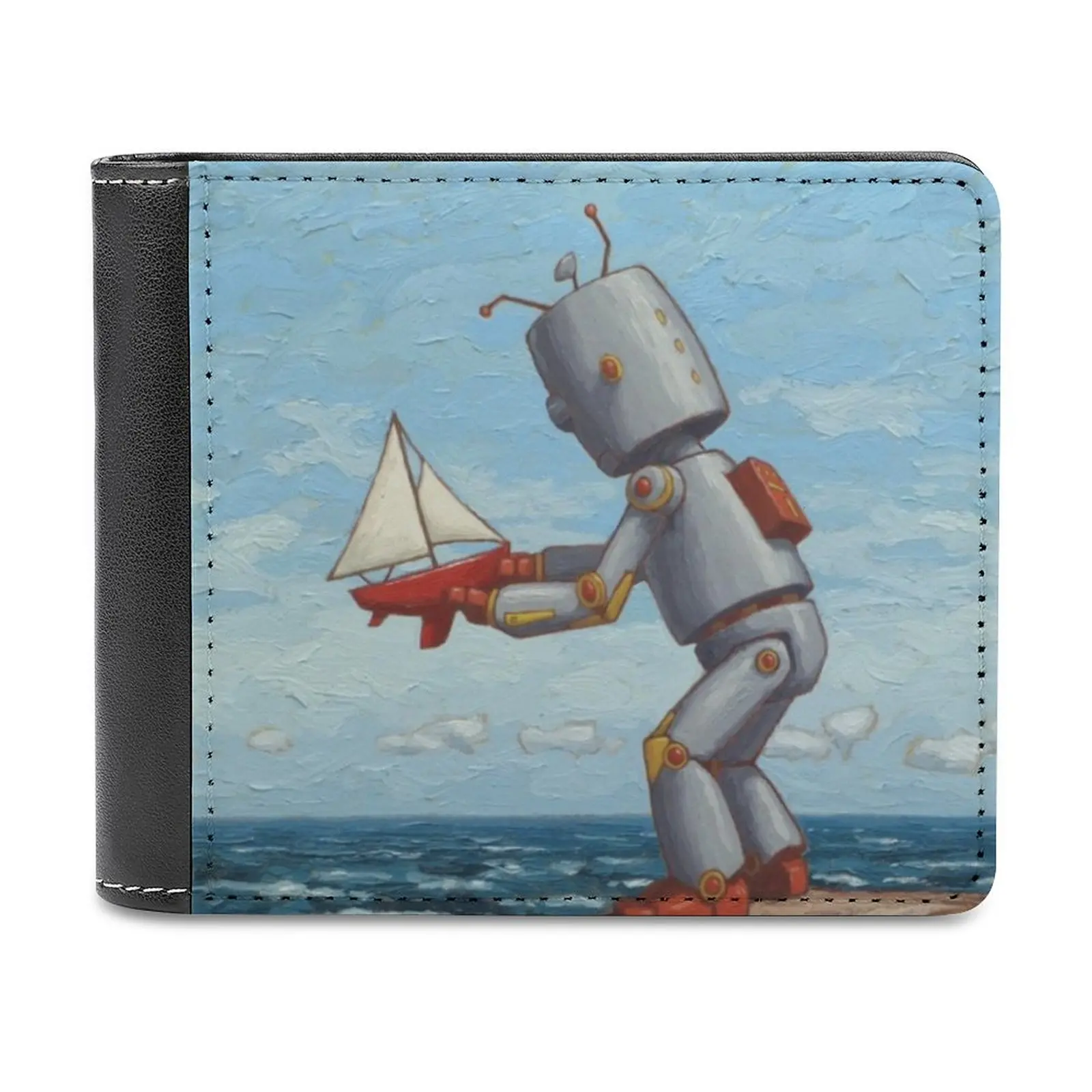 Robot Sailboat Leather Wallet Men Classic Black Purse Credit Card Holder Fashion Men's Wallet Robot Sailboat Canadian Art
Robot Sailboat Leather Wallet Men Classic Black Purse Credit Card Holder Fashion Men's Wallet Robot Sailboat Canadian Art