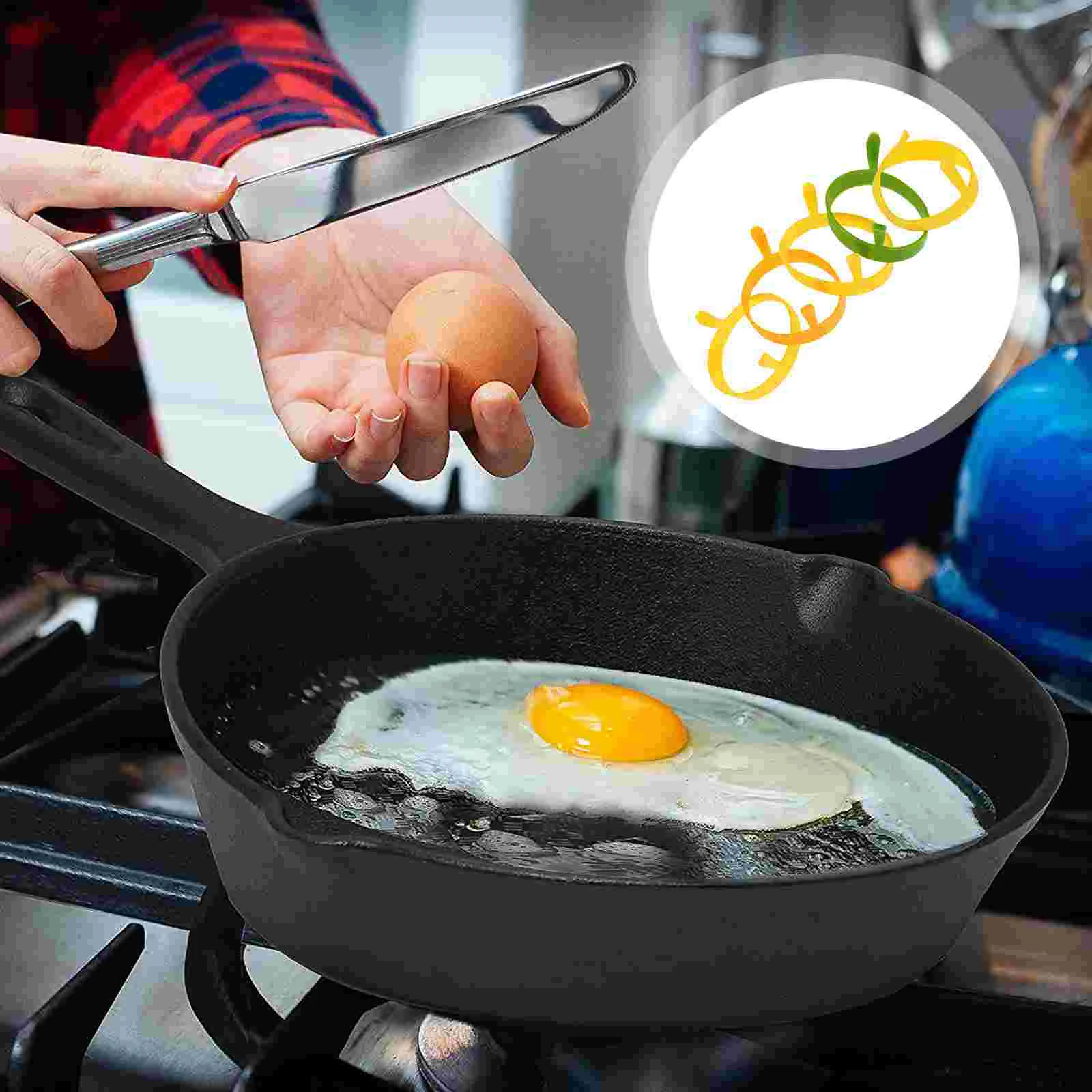 5pcs Silicone Egg Rings Non Fried Egg Mold Egg Shaper Mold with Handle Omelette Molds for Kitchen Breakfast Cooking ( )
5pcs Silicone Egg Rings Non Fried Egg Mold Egg Shaper Mold with Handle Omelette Molds for Kitchen Breakfast Cooking ( )