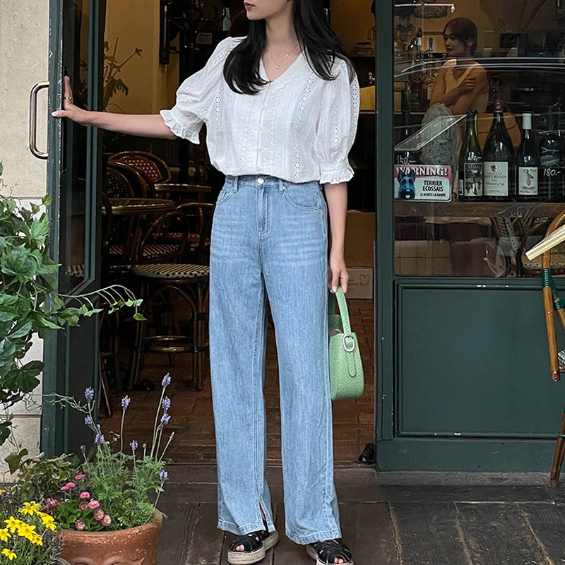 Spring Pants 2022 Casual Female High Waist Trousers Denim Wide Leg Jeans Women Clothes
Spring Pants 2022 Casual Female High Waist Trousers Denim Wide Leg Jeans Women Clothes