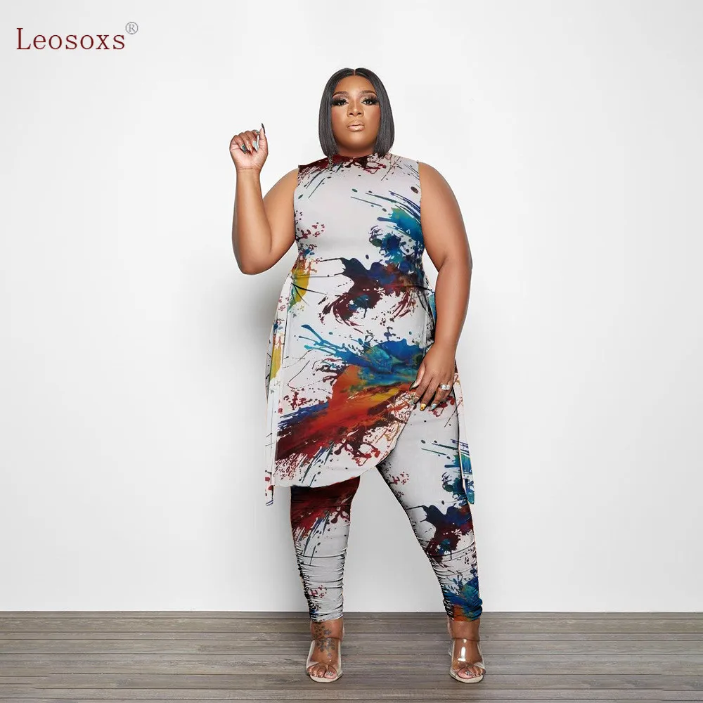 New Plus Size Two Piece Outfits Women Clothing Summer Sleeveless Bandage Top Stacked Leggings Matching Wholesale Dropshipping
New Plus Size Two Piece Outfits Women Clothing Summer Sleeveless Bandage Top Stacked Leggings Matching Wholesale Dropshipping