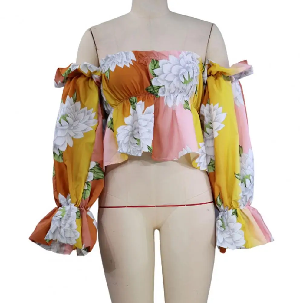 Breathable Trendy Gradient Color Flower Print Women Top Bandeau Party Blouse Exposed Navel for Cocktail Party
Breathable Trendy Gradient Color Flower Print Women Top Bandeau Party Blouse Exposed Navel for Cocktail Party